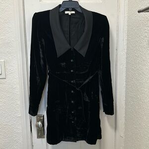 Favorite Daughter Black Velvet Mini Dress